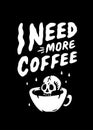 I NEED MORE COFFEE SKULL IN CUP