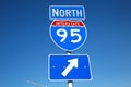 I-95 North Sign Against Clear Blue Sky