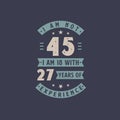 I am not 45, I am 18 with 27 years of experience - 45 years old birthday celebration