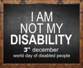 I am not my disability written on blackboard