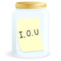 I Owe You Money Jar Royalty Free Stock Photo
