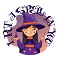 I put a spell on you - halloween hand drawn lettering phrase. Royalty Free Stock Photo