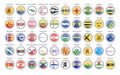 Set of vector icons. Municipalities of Netherlands flags South Holland province.