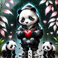 I saw a cute panda wearing a hoodie, wandering around in the rain. It was a strange sight, but somehow endearing.