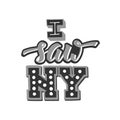 I saw New York. I love NY. Monochrome hand lettering design for t shirt printing and embroidery