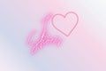 Pink sign with glow stating I heart shoes. Royalty Free Stock Photo