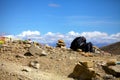 The mani stone pile, an object of tibetan buddhism