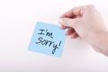 I am Sorry Phrase Note Paper Royalty Free Stock Photo