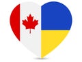 I Stand With Ukraine With Canada Ukrainian Flag heart Royalty Free Stock Photo