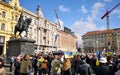 I Stand Wirh Ukraine Banner at Peaceful Protest Against War in Ukraine