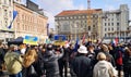 I Stand Wirh Ukraine Banner at Peaceful Protest Against War in Ukraine