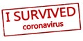 Stamp with text I survived coronavirus