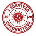I survived coronavirus sign or stamp Royalty Free Stock Photo