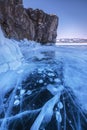 The blue ice of Lake Baykal, Russia