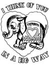 I Think of You in a Big Way Elephant Love Hearts Design