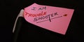 I am trouble shooter concepts on pink colour slip in black background