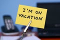 I am on vacation Royalty Free Stock Photo