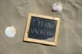 I am on vacation written on a chalkboard Royalty Free Stock Photo