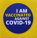 I Am Vaccinated Against Covid-19 Sticker