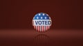 I voted America badge 3d rendering image Royalty Free Stock Photo