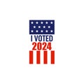 I voted badge design for upcoming presidential elections in the United States of America. Vector illustration.
