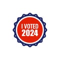 I voted badge for 2024 presidential elections in the United States of America. Vector illustration. Royalty Free Stock Photo