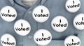 I Voted Buttons Pins Shirt Election Voter Politics Democracy