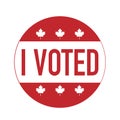 I Voted Canada Election Button Royalty Free Stock Photo