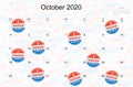 I Voted Early stickers on calendar for October as concept for early voting in election