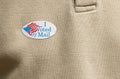 I Voted by Mail paper sticker on shirt to illustrate voting by mail in election Royalty Free Stock Photo