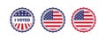 I voted signs. US Election and voting. Voting in election. Vector scalable graphics Royalty Free Stock Photo