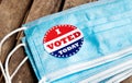 I voted sticker for presidential election in United States Royalty Free Stock Photo