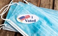 I voted sticker for presidential election in United States, politics sign Royalty Free Stock Photo