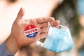 I voted today sticker for presidential election Royalty Free Stock Photo