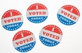 I Voted Today paper stickers on white background Royalty Free Stock Photo