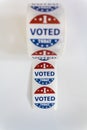 I Voted Today stickers on white background. US presidential election concept Royalty Free Stock Photo