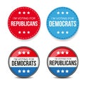 I am voting for Democrats / Republicans - election badge Royalty Free Stock Photo