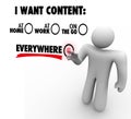 I Want Content Everywhere At Home Work On Go Customer Choice