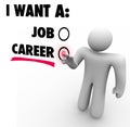 I Want a Job Vs Career Choose Work Opportunity Royalty Free Stock Photo