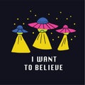 I want to believe hand drawn doodle Royalty Free Stock Photo