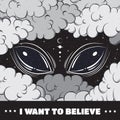 I want to believe. Quote typographical background