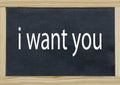 I want you written on a chalkboard