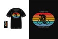 Riding my bike t shirt design silhouette retro vintage style Royalty Free Stock Photo