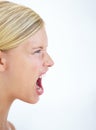 I will be heard. A furious young woman shrieking alongside copyspace. Royalty Free Stock Photo