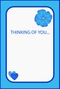 I'm thinking of you blue greeting card