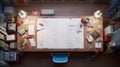 top view of a Student desk ready for back to school