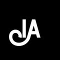 IA letter logo design on black background. IA creative initials letter logo concept. ia letter design. IA white letter design on Royalty Free Stock Photo