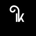 IK letter logo design on black background. IK creative initials letter logo concept. ik letter design. IK white letter design on b Royalty Free Stock Photo