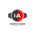 IA Letter Logo Design Icon fitness and music Vector Symbol