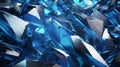 Plane wallpaper of huge pieces of broken glass in blue color